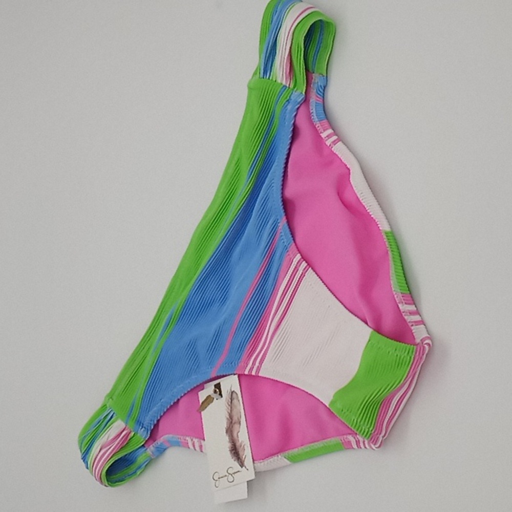 Jessica Simpson On the Horizon Side Shirred Bikini Bottom Multicolor M